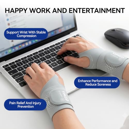 Ultra-Thin Wrist Support Brace for Carpal Tunnel Pain Relief Grey