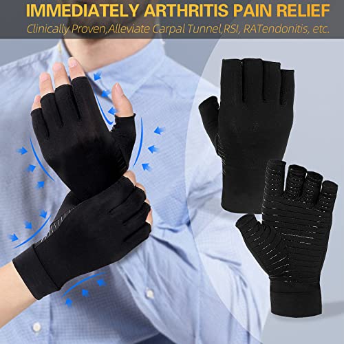 Copper Arthritis Compression Gloves Small - Fingerless Men Women 1 Pair