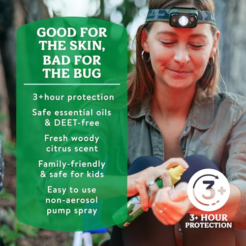 Bug Spray 4 Fl Oz Pack of 2 - DEET-Free Citronella Non-Toxic Vegan Outdoor Repellent