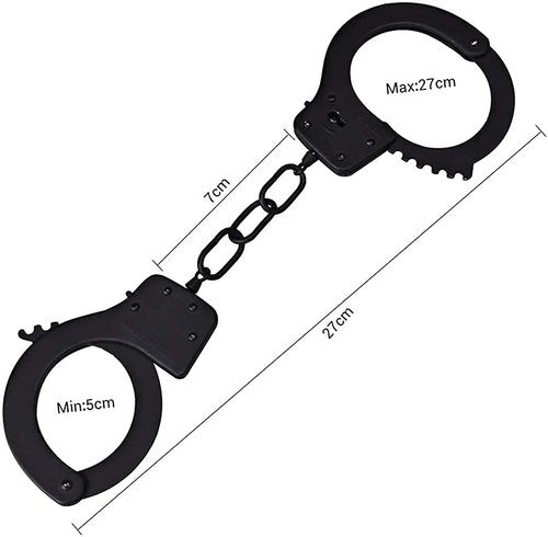 Bedsecret Handcuffs Double Lock Steel Police Edition Professional Grade Handcuffs,Hand Cuffs Cop with Keys-Black