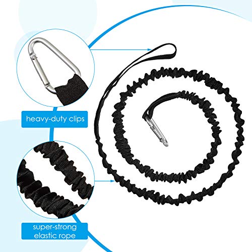 4 Pack Kayak Paddle Leash with Hooks and Straps - Stretchable Coiled Tether