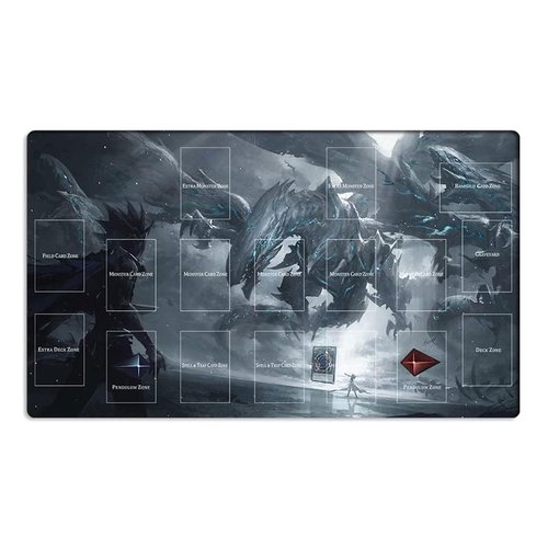 New Mlikemat Playmat Blue-Eyes Ultimate Dragon TCG CCG OCG Trading Card Game Mat with Zones + Free Bag (ZD039-462-A)
