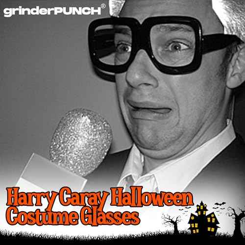 grinderPUNCH XL Oversized Black Nerd Clear Glasses - Men and Women - Square Costume
