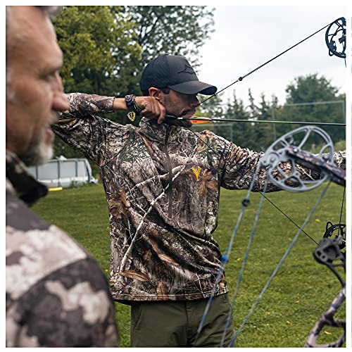 Men’s Camo Zip Performance Shirt - Large Realtree Edge, Midweight Hunting & Fishing