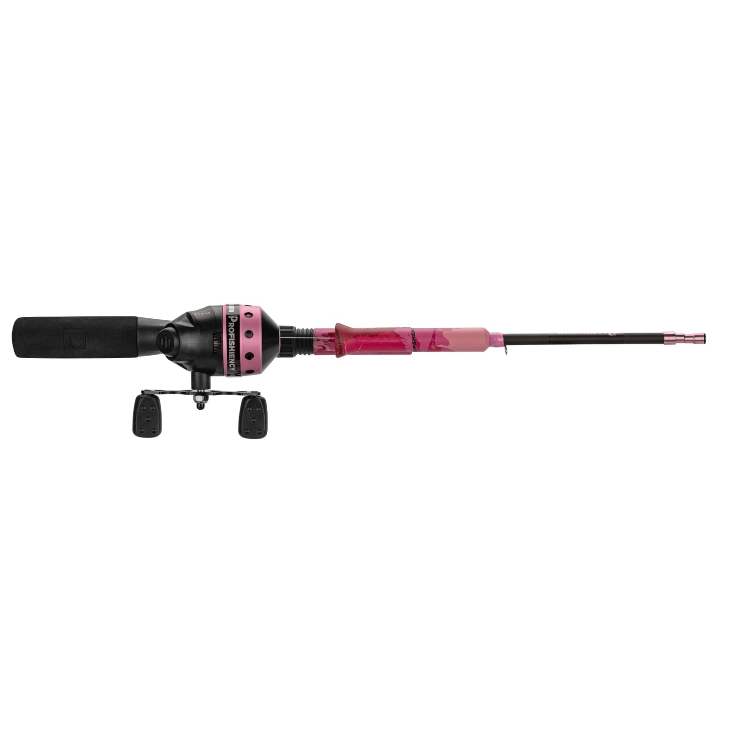ProFISHiency Pink Splat Pocket Combo | 30” Light Action Tangle-Free Telescopic Fiberglass Rod | Micro Spincast Reel w/ 4.1:1 Gear Ratio | Pre-Spooled w/ 6lb Line