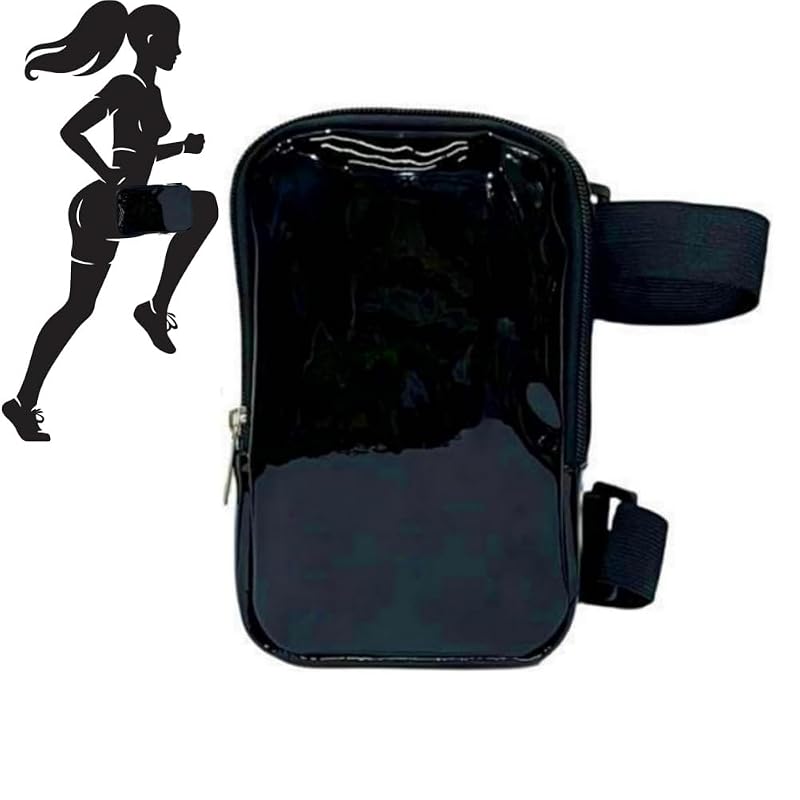 Holographic Thigh Pack Waist Bag with Adjustable Straps – Colorful Leg Bag for Women (Variation: Black)