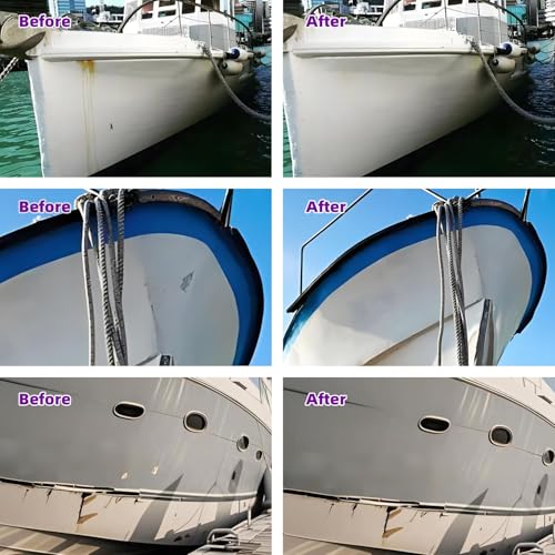 IJSTGU Fiberglass Boat Repair Kit, Fiberglass Repair Kit Fix Holes Chips Pit Cracks,Marine Fiberglass Repair Kit for Boats (Color Match),Epoxy Filler for Boats,Gel Coat Repair Kit for Boats