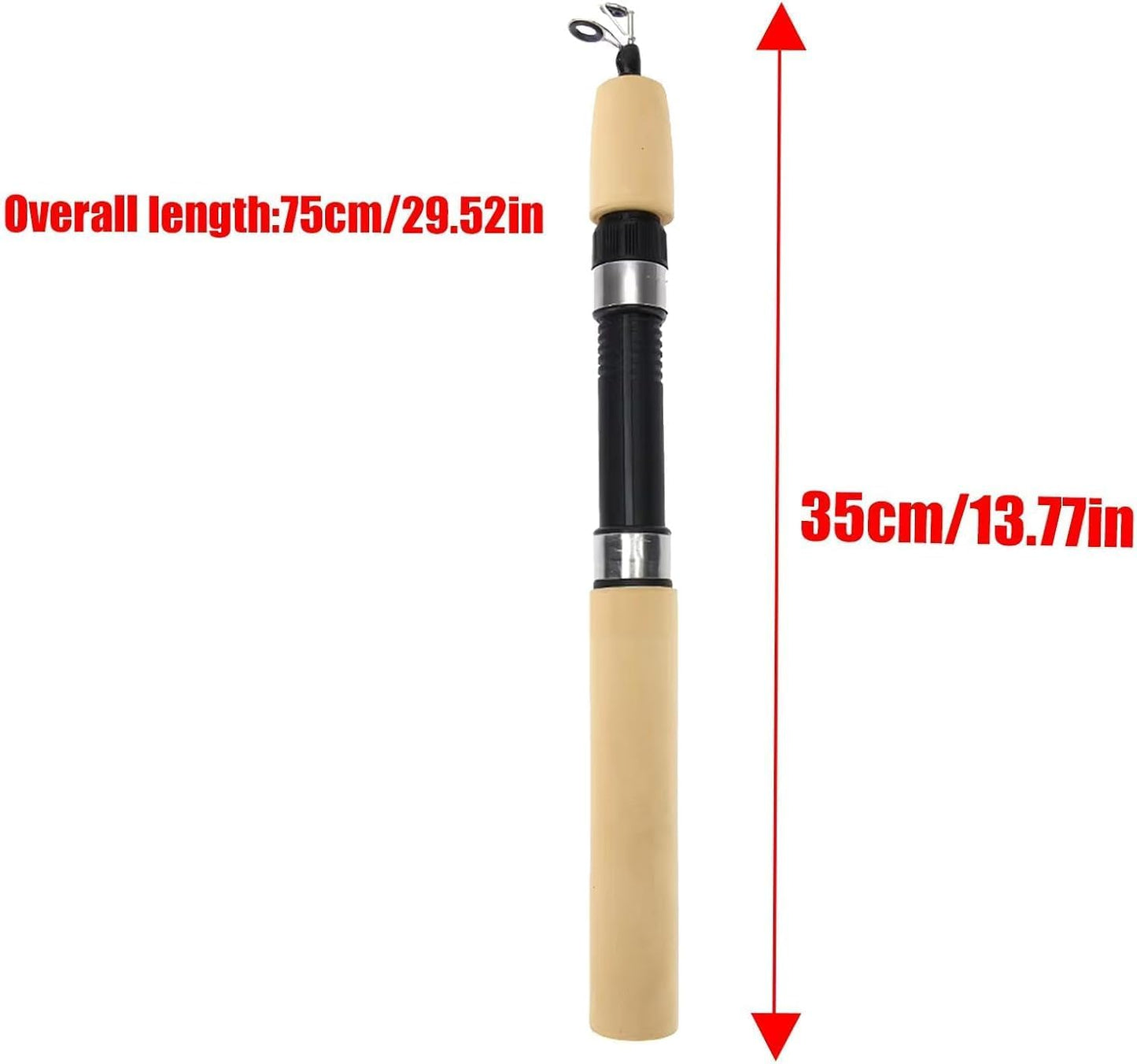 Ice Fishing Rod Combo - Telescopic Fishing Rod, Retractable Winter Fishing Pole, Cold Weather Fishing Rod | Ergonomic Ice Fishing Gear, Portable Rod Combo Suitable for Trout, Walleye and Perch