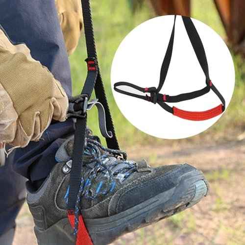 2.6-4.4 FT 16KN Foot Ascender, Adjustable Climbing Ascender Strap Rope Foot Belt Rock Climbing Rappel Rescue for Mountaineering, Rock Climbing, Engineering Protection