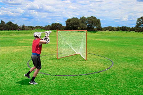 Champion Sports Men’s Lacrosse Crease: Rhino Flex Portable Lacrosse Goal Crease - 18’ Diameter All Weather Crease with Weights, Stakes and Carry Bag