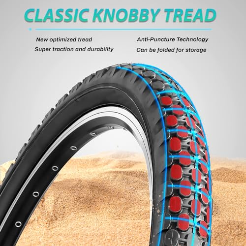 Black 24x2.125 Bike Tires Set with Inner Tubes & Levers - Cruiser & Urban Bikes