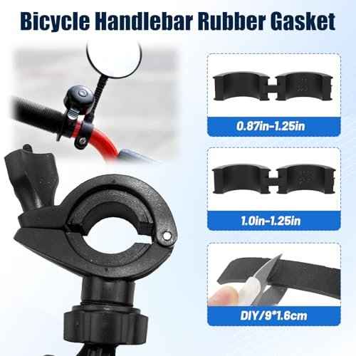 12 Pcs Bicycle Handlebar Rubber Gasket Fits 22.2/25.4 To 31.8 mm und 2 Rubber DIY Gasket, Anti-Vibration Anti-Slip Handlebar Stem Shim Spacer Adapters Bike Stem Spacers for Mountain Road Bikes