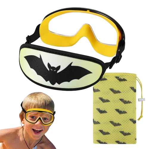 Kids Swim Goggles Age 3-8, Toddler Goggles No Hair Pull,Child Swimming Mask Fabric Strap (1PK Kids - Yellow)