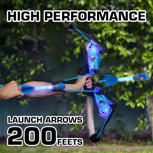 Blue Light-Up FireTek Bow and Arrows Archery Set for Outdoor Play, Ages 14+