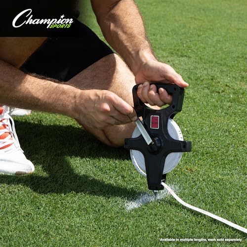 60 Meters Open Reel Measuring Tape with Metal Spike - Durable Fiberglass, Hand Crank for Track & Field
