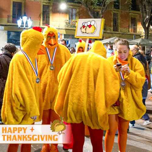Thanksgiving Medals Turkey Medals with Neck Ribbons 2 Inch Turkey Trot Awards for Thanksgiving Prizes Turkey Racing Medals Fall Holiday Party Supply