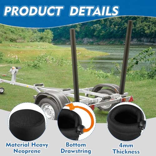 48 Inch Neoprene Boat Trailer Guide Pole Covers Pair - Heavy Duty Marine Protectors