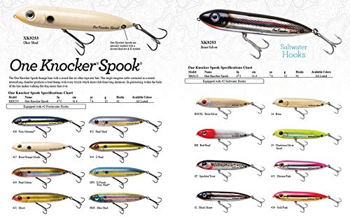 Heddon One Knocker Spook Lure - Bone Silver, Topwater Bass Bait