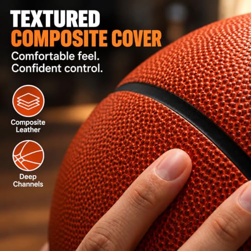 Size 6 Youth Basketball 28.5 Inch Indoor Outdoor Composite Leather - Brown No.6
