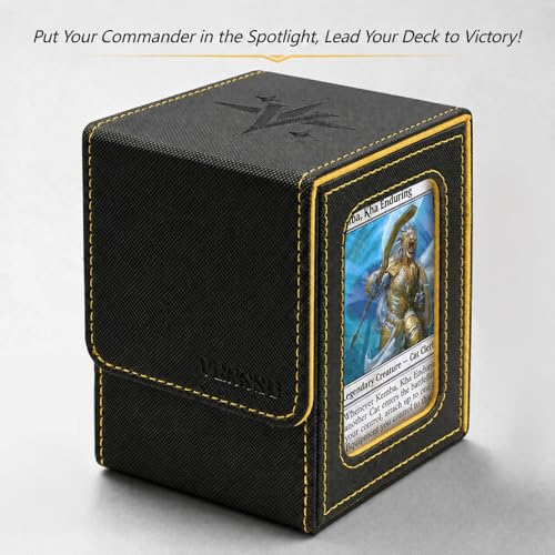 Venssu MTG Deck Box with Commander Display Window - Black & Yellow, 1 Window