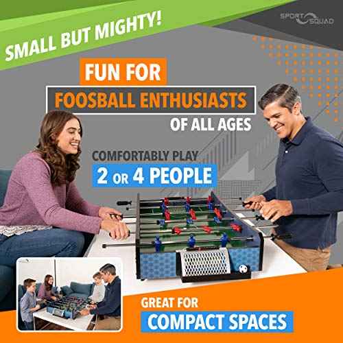 Sport Squad Foosball Table - Soccer Table - Wood Foosball Table for Kids & Adults - Bar Game Table, Game Room for Home - Easy Assembly, Built Tough for High Volume Play
