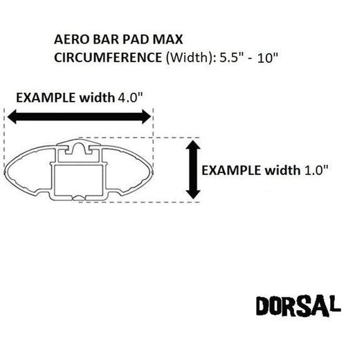 DORSAL Aero Roof Rack Pads - Sunguard (No Fade) for Factory and Wide Crossbars - Pack of 2 for Surfboards Kayaks Sups Snowboards Polyester, Polyvinyl Chloride (PVC) 28" Inch Black