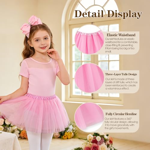 Girls Tutu Skirt for Dance & Party - Red Sequin, 3 Layers Tulle, Ballet Costume