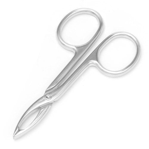 Motanar 2 Pieces Tweezers Scissor Handle Straight Tip Scissor Shaped Eyebrows Tweezers for Hair Plucker Remover Facial Hair Eyebrows Care (Silver and Black)