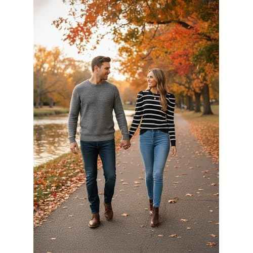 Dokotoo Women's Sweaters 2025 Long Sleeve Crewneck Casual Tops Lightweight Wool Pullover Jumper Shirts