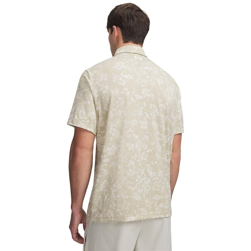 Under Armour Golf Matchplay Printed Polo Shirt - Khaki Base / Summit White / White - X-Large