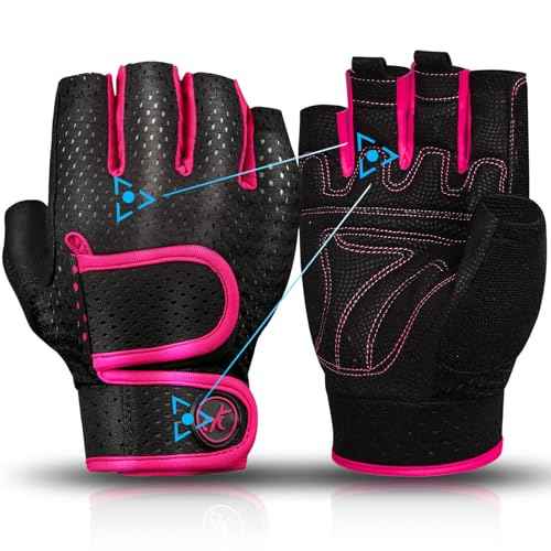 MOREOK Workout Gloves Padded Weight Lifting Gloves for Men/Women, [3MM Gel] Fingerless Grip Gym Gloves Fitness Gloves for Exercise,Hanging,Weightlifting, Cycling, Pull ups, Rowing