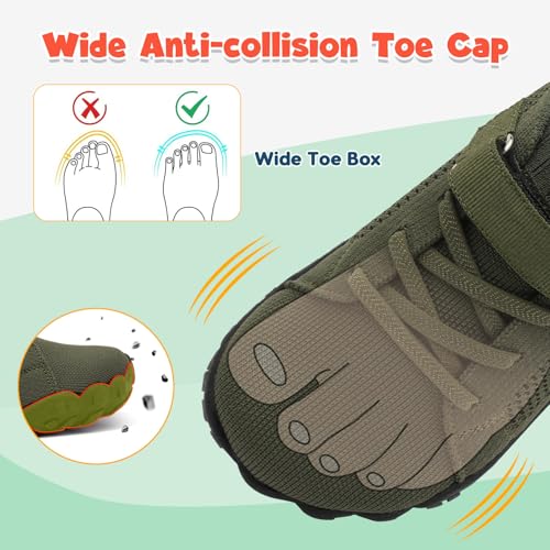 LeIsfIt Kids Girls Boys Shoes Wide Barefoot Shoes Kids Anti-Slip Sneakers Lightweight Hiking Sneakers for Toddler Little Big Kid