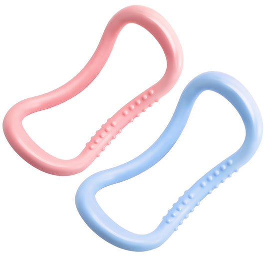 2Pcs Yoga Ring for Leg Calves, Pilates Circle Ring for Back Toning Thighs Abs and Legs, Fitness Rings for Yoga, Pilates, Gymnastics Exercise Workout (Pink+Sky Blue, Massage Type)