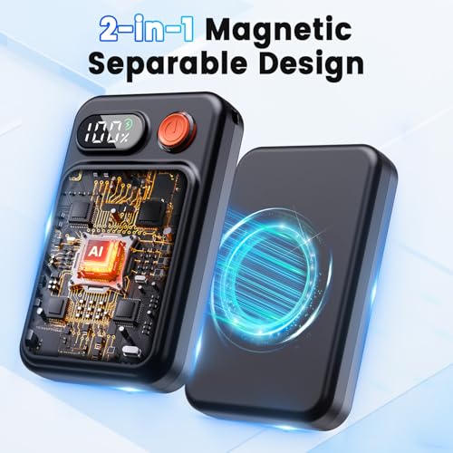 Rechargeable Hand Warmers Black - Electric USB Hand Warmer with LED Display, 4 Heat Levels, Lanyards, Gift for Men Women Kids