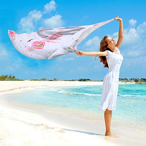 Unicorn Beach Towel for Kids - Personalized Microfiber Summer Travel Blanket