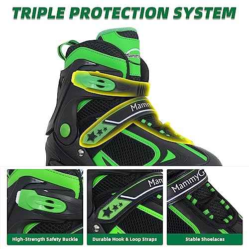MammyGol Adjustable Inline Skates for Kids Boys Girls Youth Beginner with Light up Wheels Ages 4-16