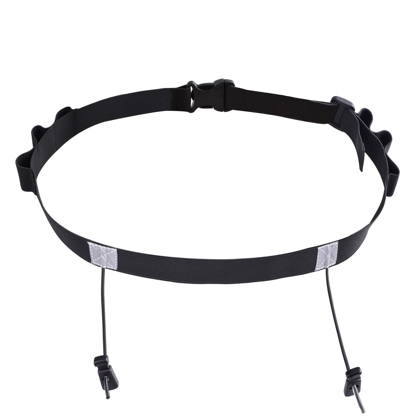Azarxis Adjustable Elastic Triathlon Belt Marathon Running Sports Bib Number Holder with 6 Energy Gel Loops - Stretch Fit & Comfortable (Black)