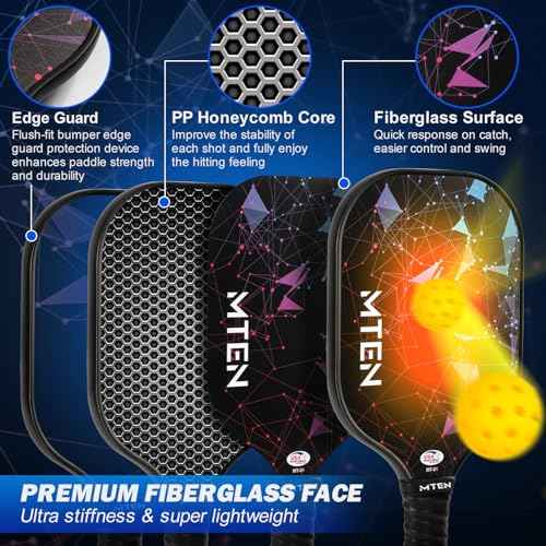 Pickleball Paddles, USAPA Approved Fiberglass Surface Pickleball Set with Pickleball Rackets, Pickleball Paddles Set ?for Men Women