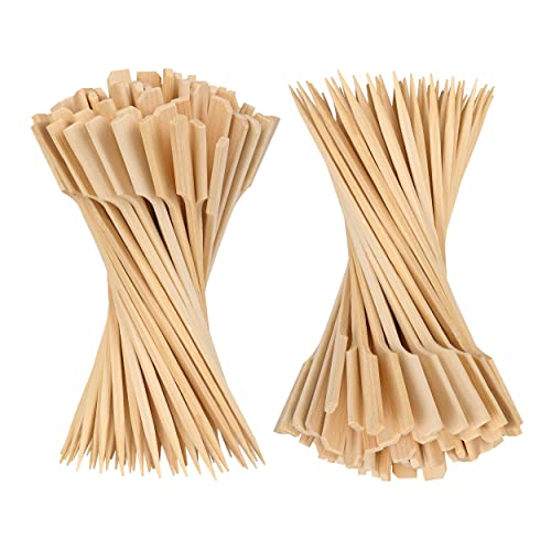8 Inch Bamboo Skewers 200 PCS for Appetizers, BBQ, Fruit Kabobs, Sandwiches