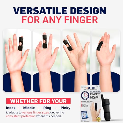 Doctor Developed Trigger Finger Splint 2 Pack S/M Black Padded Brace for Arthritis Tendonitis