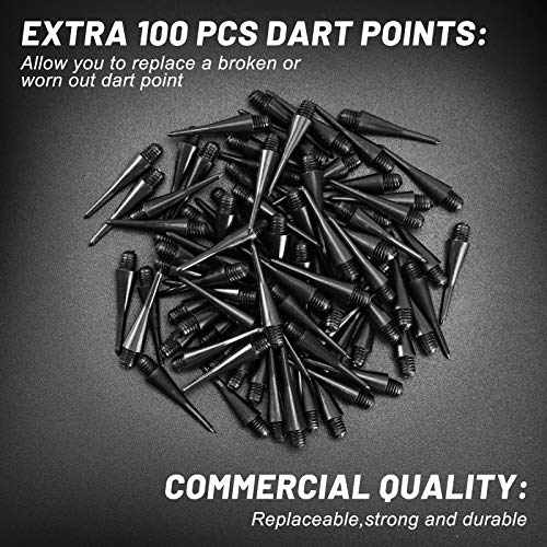 Silver Soft Tip Darts Set for Electronic & Plastic Dartboards - 20 Darts + 100 Tips