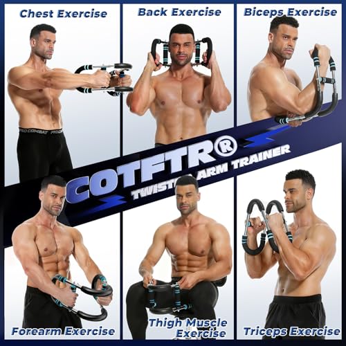 Blue Adjustable Arm & Chest Workout Trainer - 20-60lb Resistance