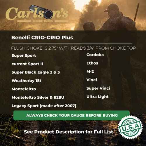 Carlson's Choke Tubes Rifled Choke for Benelli Crio/Crio Plus/Beretta Optima Plus 12ga