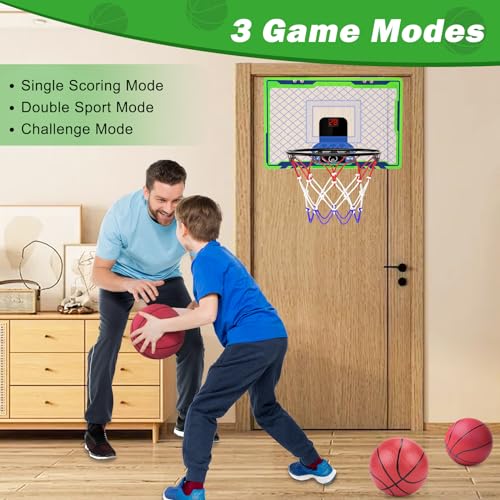 Mini Over The Door Basketball Hoop for Kids - Green | Indoor Sports Gift