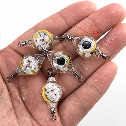 LED Fishing Lures Assortment with Upgraded Round Eyes - Deep Drop Trolling Lights