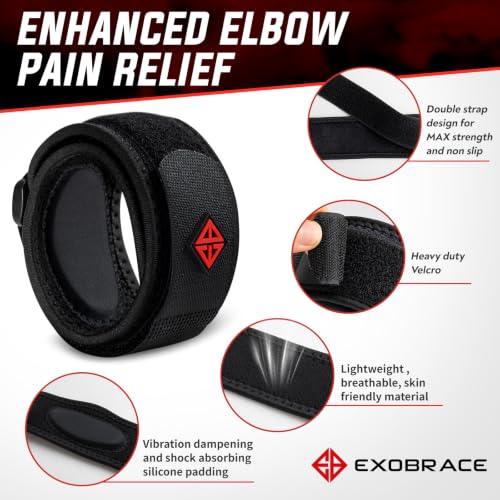 Tennis Elbow Brace XL Silicone Pad Non-Slip Support for Pain Relief - Variation 1