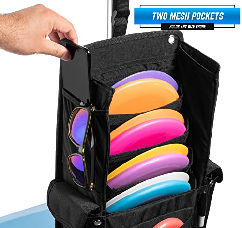 Disc Golf Pouch for Carts Holds 8+ Discs & Accessories - Adjustable Fit