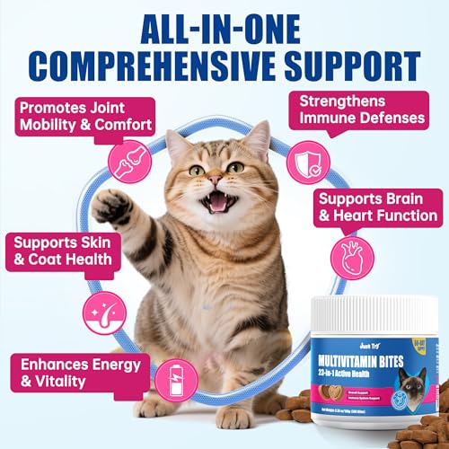 Just Try 23 in 1 Taurine Cat Treats - Multivitamin for Indoor & Senior Cats 6.35 oz
