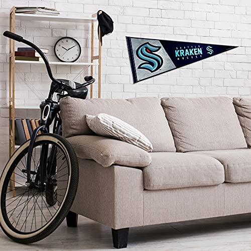 Seattle Kraken NHL Felt Wall Decor Pennant - 12x30 Inches, Officially Licensed