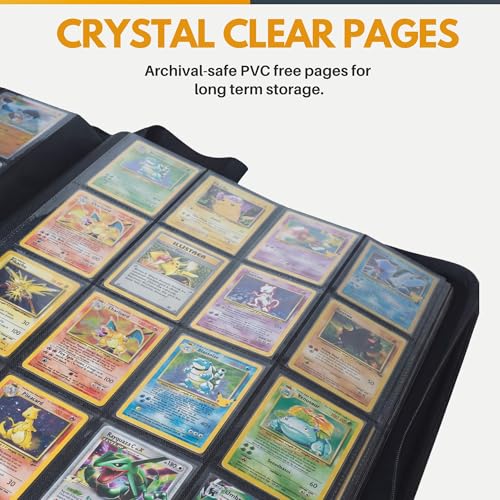 X PRO 1000+ Card Binder Black with 200 Sleeves | TCG, Sports, MTG Storage